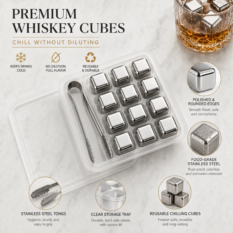 4/6/8/12pcs Stainless Steel Ic - Beer Wine Reus review and price