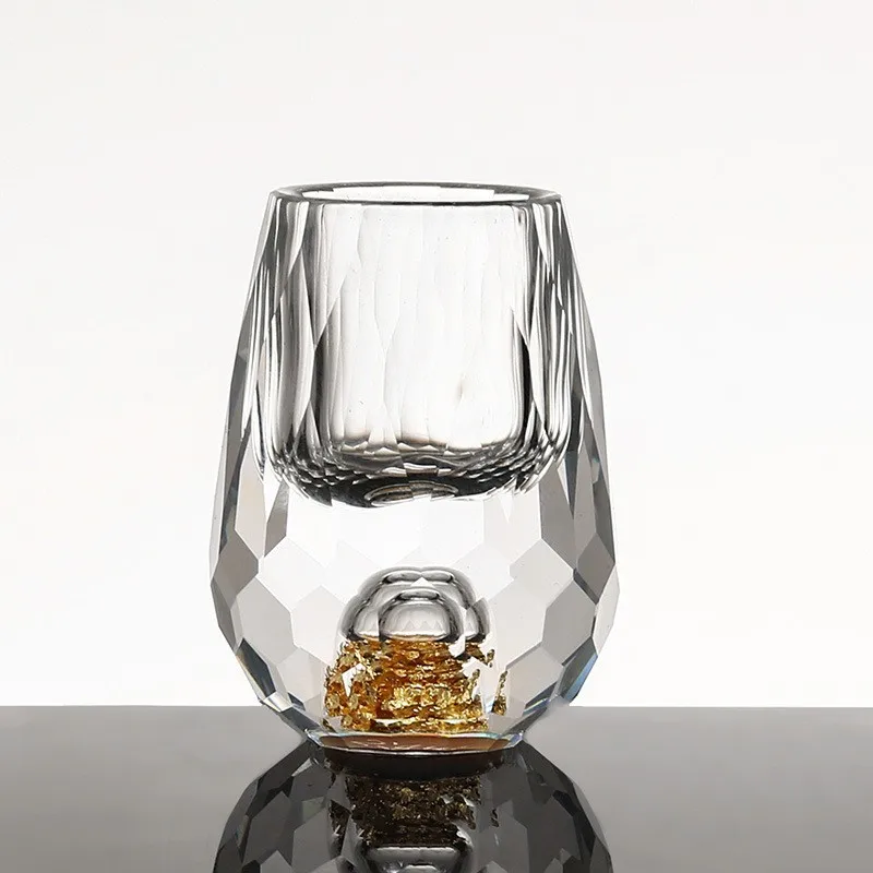 Gold foil small wine glass win - Wine Glass Set Crystal review and price
